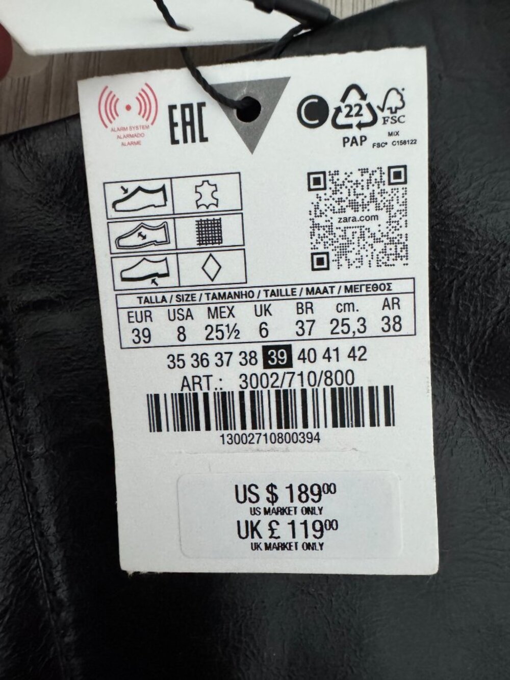 Zara Heeled Leather Boots Black – Size EU 39 / US 8 – New With Tags ✨ - Picture 11 of 16